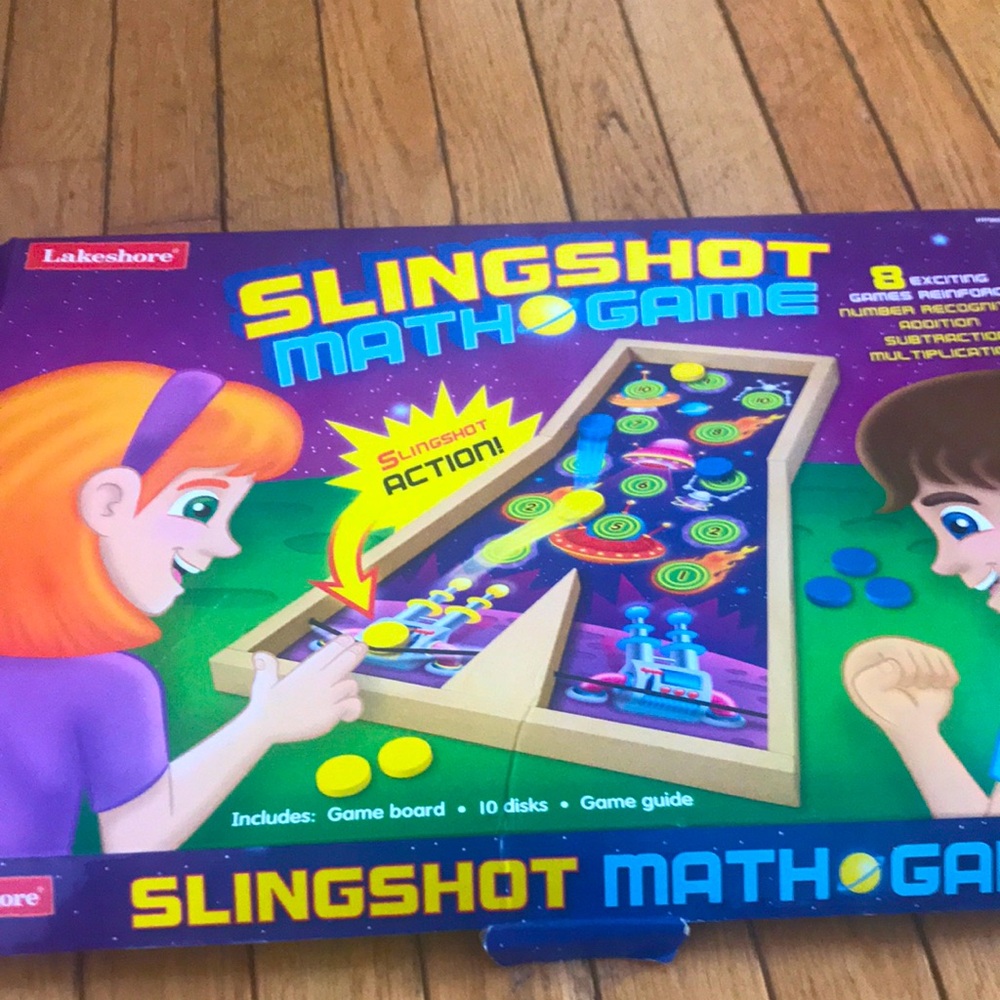 Vintage wooden Lakeshore Slingshot Math Game